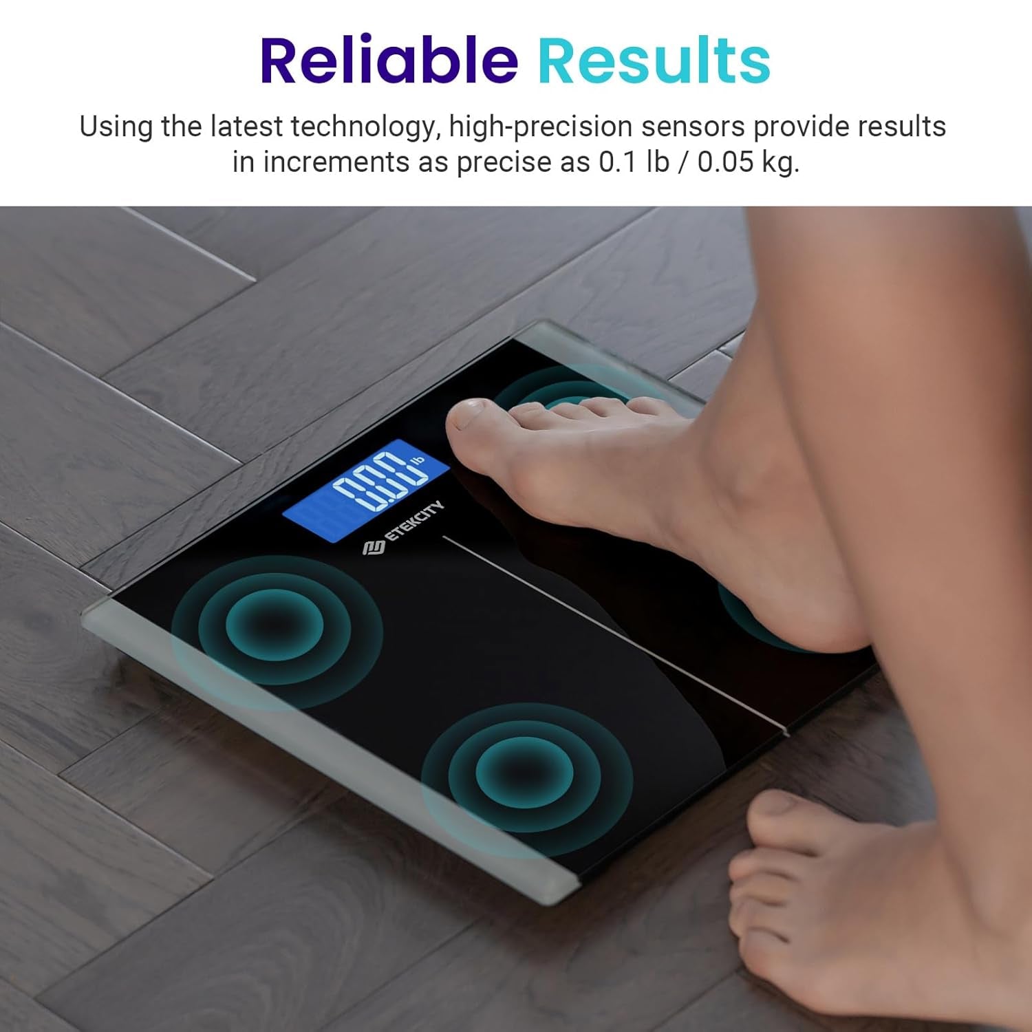 Bathroom Scale for Body Weight, Highly Accurate Digital Electronic Weighing Machine for People, LCD Display, Large Size, 6Mm Tempered Glass for Safe Home Use, Batteries Included, 400 Lbs
