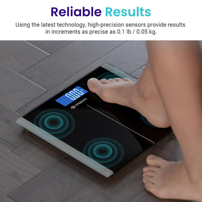 Bathroom Scale for Body Weight, Highly Accurate Digital Electronic Weighing Machine for People, LCD Display, Large Size, 6Mm Tempered Glass for Safe Home Use, Batteries Included, 400 Lbs