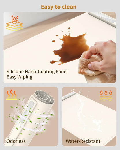 Food Warming Mat - Fast & Full Surface Heating, Silicone Heat Pad with 3 Adjustable Temperature Settings for Buffets Parties, Rollable Electric Warming Tray,Kitchen Heated Plate,Countertop Food Warmer