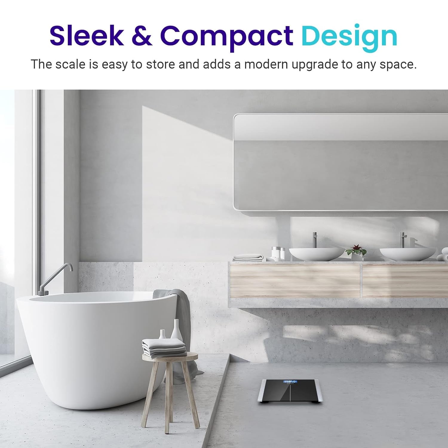 Bathroom Scale for Body Weight, Highly Accurate Digital Electronic Weighing Machine for People, LCD Display, Large Size, 6Mm Tempered Glass for Safe Home Use, Batteries Included, 400 Lbs