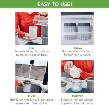 Mini Ice Cylinder- Squeeze & Release- Set of 2, 1000422, Gray