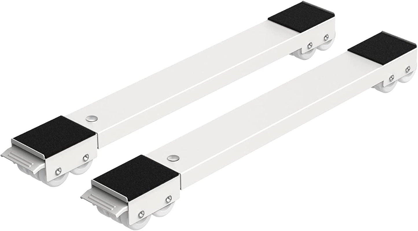 Furniture Washing Machine Dolly, Extendable Appliance Rollers Refrigerator Heavy Duty, Washing Machine Stand Wheels Fridge Appliance Dolly Movers Mobile Washer and Dryer Moving Base, White