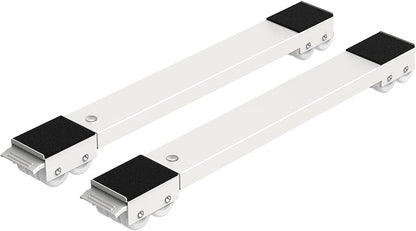 Furniture Washing Machine Dolly, Extendable Appliance Rollers Refrigerator Heavy Duty, Washing Machine Stand Wheels Fridge Appliance Dolly Movers Mobile Washer and Dryer Moving Base, White