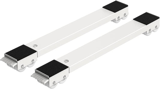 Furniture Washing Machine Dolly, Extendable Appliance Rollers Refrigerator Heavy Duty, Washing Machine Stand Wheels Fridge Appliance Dolly Movers Mobile Washer and Dryer Moving Base, White