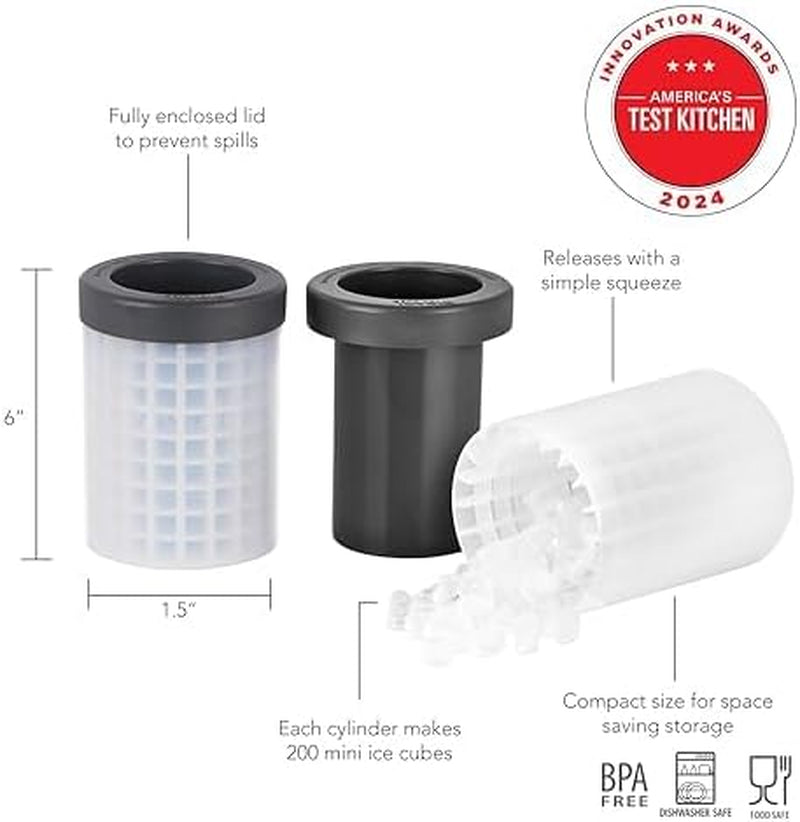 Mini Ice Cylinder- Squeeze & Release- Set of 2, 1000422, Gray