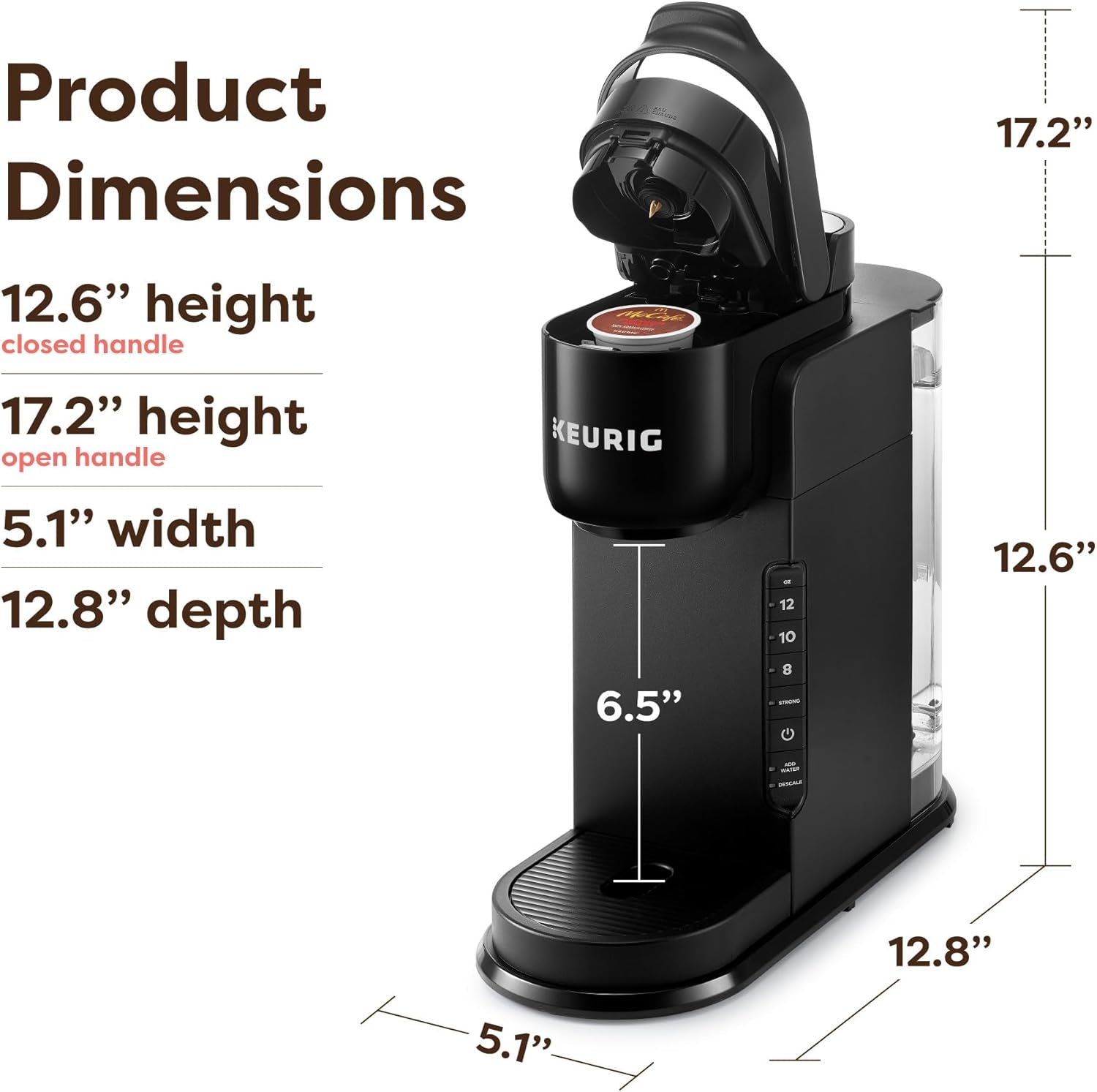 K-Express Single Serve Coffee Maker – Strong Brew Option, 42Oz Reservoir, Sleek Design for Holiday Hosting & Gifting, Black