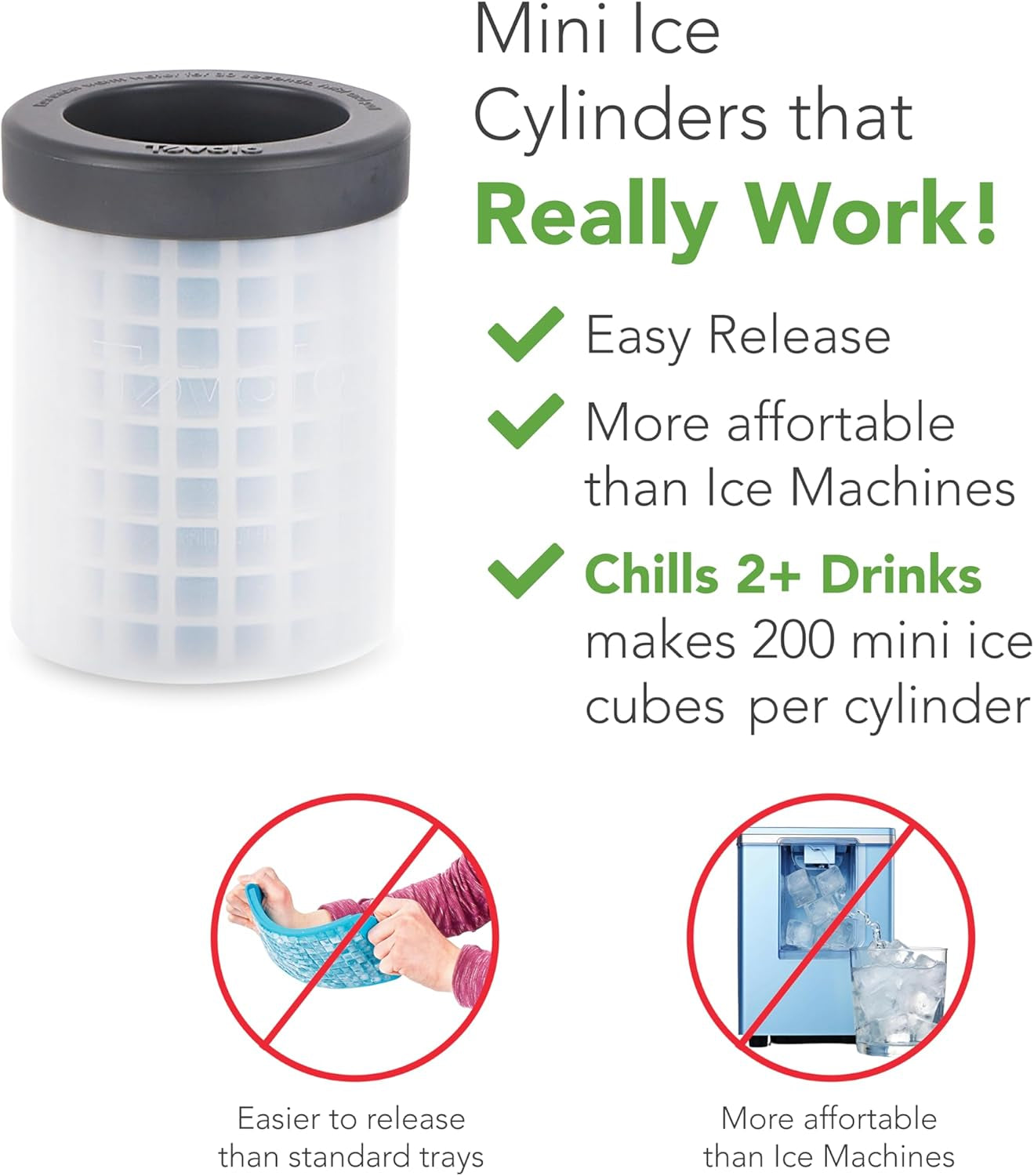 Mini Ice Cylinder- Squeeze & Release- Set of 2, 1000422, Gray