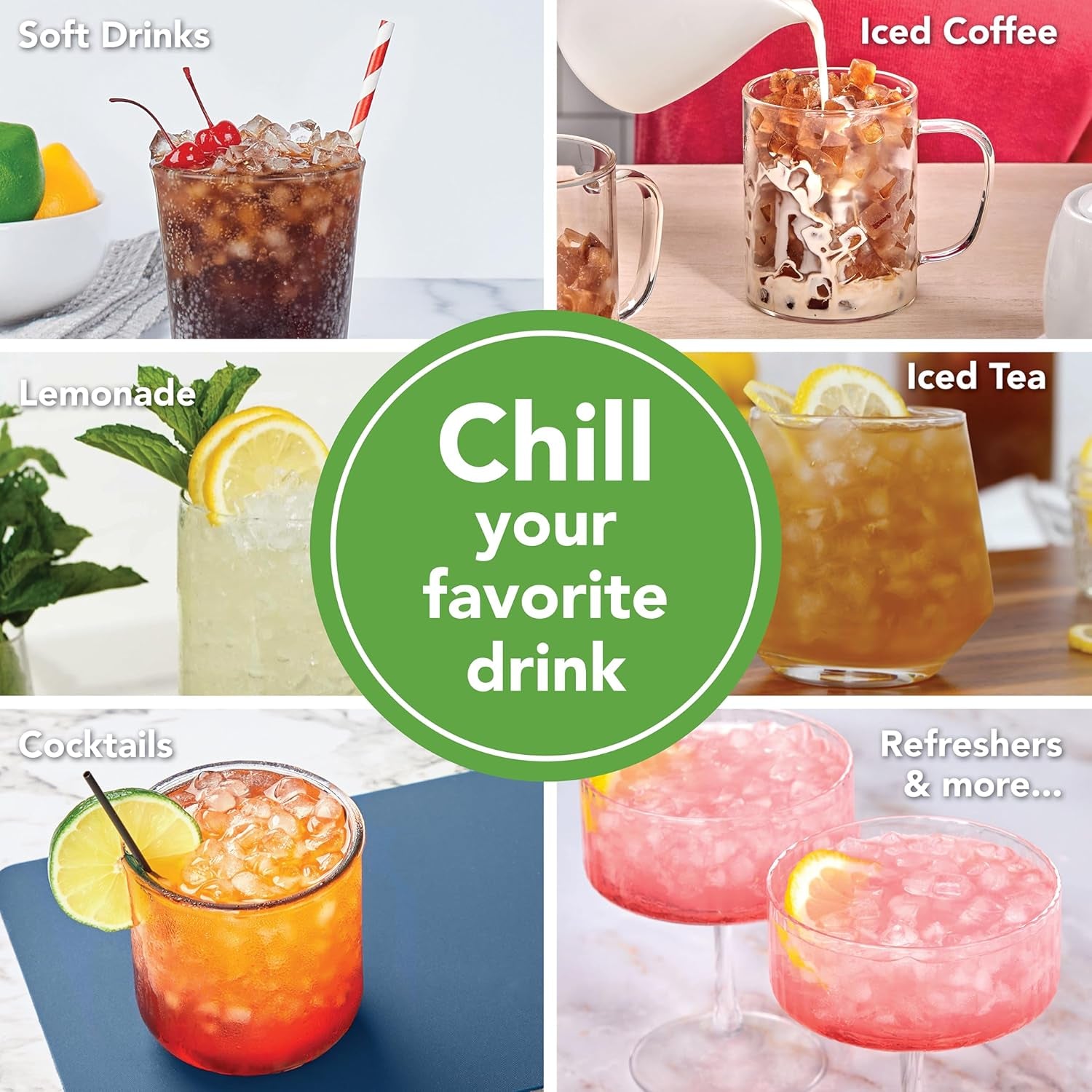 Mini Ice Cylinder- Squeeze & Release- Set of 2, 1000422, Gray